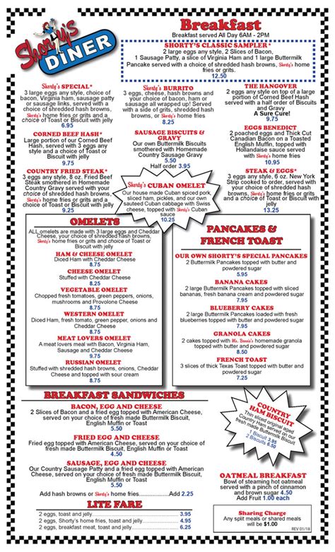 diner williamsburg menu.